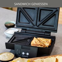 Krups FDK 451 szendvicssütő 850W fekete, 25x12cm grillezőlappal 2