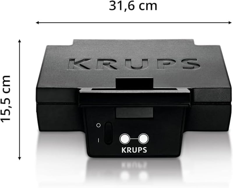 Krups FDK 451 szendvicssütő 850W fekete, 25x12cm grillezőlappal