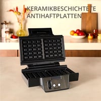 Krups FDK Iconic 850W gofrisütő kerámia bevonattal, függőleges tárolás, fekete 3