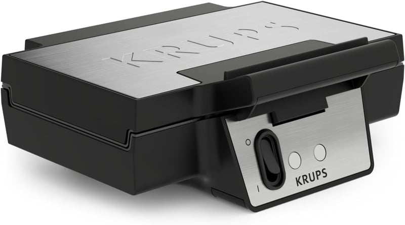 Krups FDK Iconic 850W gofrisütő kerámia bevonattal, függőleges tárolás, fekete