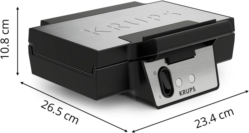 Krups FDK Iconic 850W gofrisütő kerámia bevonattal, függőleges tárolás, fekete
