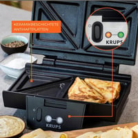 KRUPS FDK461 szendvicssütő kerámia bevonattal 850W fekete 2