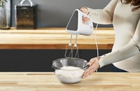 Mixer de mână Krups GN4001 3 Mix 4000, 450 W, alb/gri, funcție turbo și buton de ejectare, 2 teluri și 2 cârlige pentru aluat, viteză variabilă 2