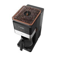 Kávovar s filtrom KRUPS Grind Aroma XL KM842810 – kónický mlynček, digitálny ovládací panel, 1,5 l, funkcia udržiavania teploty, sklenená kanvica, čierna/nehrdzavejúca oceľ 4