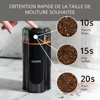 KRUPS GX3328 Silent Vortex Elektromos Kávé és Fűszermalom 3in1 Csendes Őrlő 4