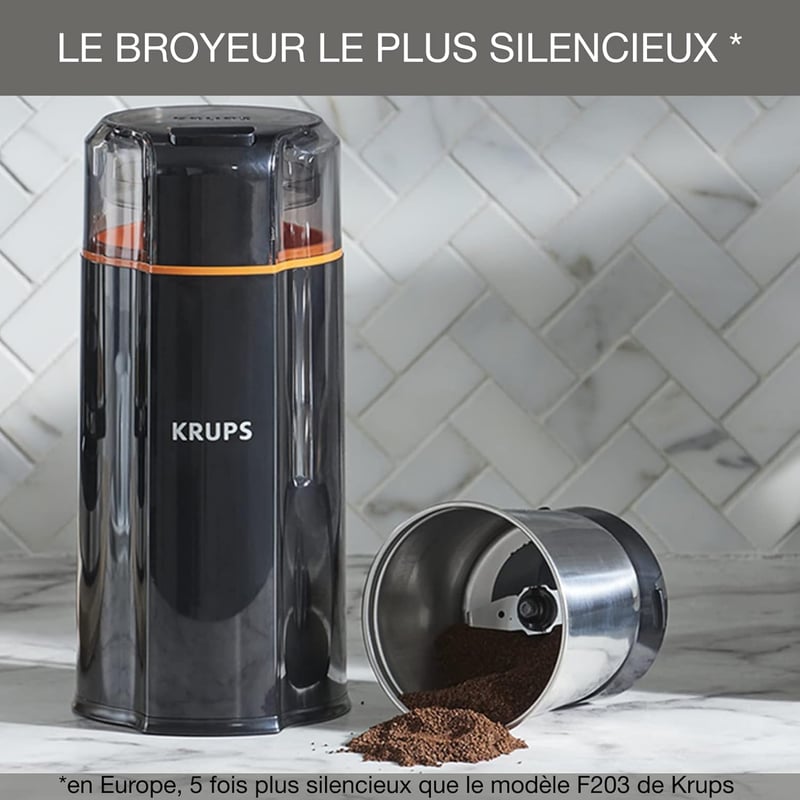 KRUPS GX3328 Silent Vortex Elektromos Kávé és Fűszermalom 3in1 Csendes Őrlő