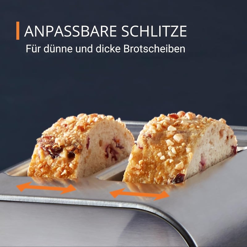 Krups KH682D Excellence kenyérpirító 8 fokozat 2 szeletes rozsdamentes acél