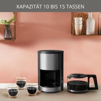 Krups KM321 Proaroma Plus 10 csészés kávéfőző, 1100W, fekete rozsdamentes acél 2