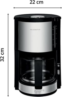 Krups KM321 Proaroma Plus 10 csészés kávéfőző, 1100W, fekete rozsdamentes acél 7