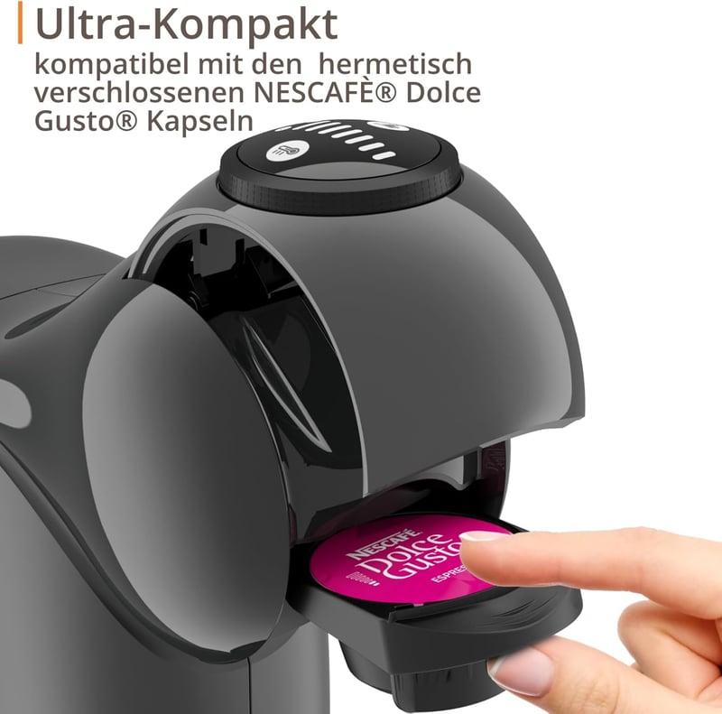 KRUPS Nescafé Dolce Gusto Genio S kapszulás kávéfőző, 15 bar, kompakt, antracit