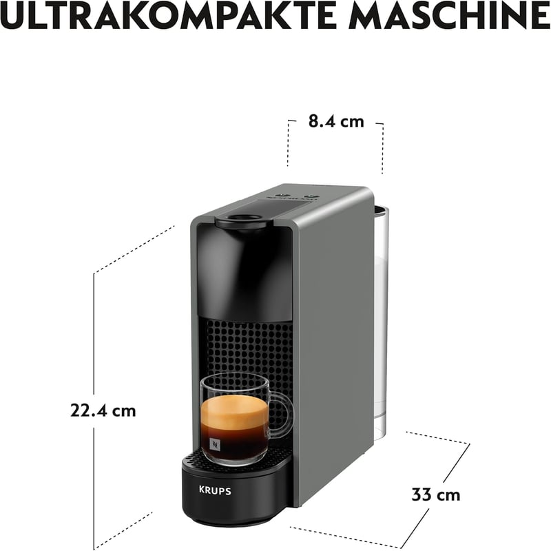 Krups Nespresso Essenza Mini szürke kapszulás kávéfőző 1260W