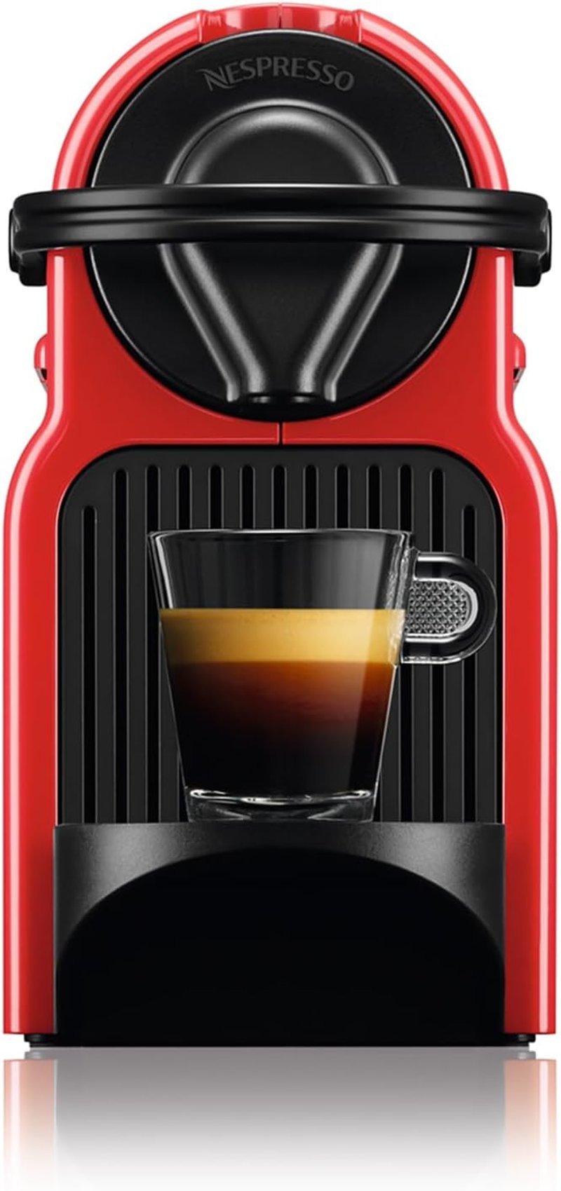 Krups Nespresso Inissia kompakt espresso kávéfőző kapszulához, 19 bar nyomás, piros