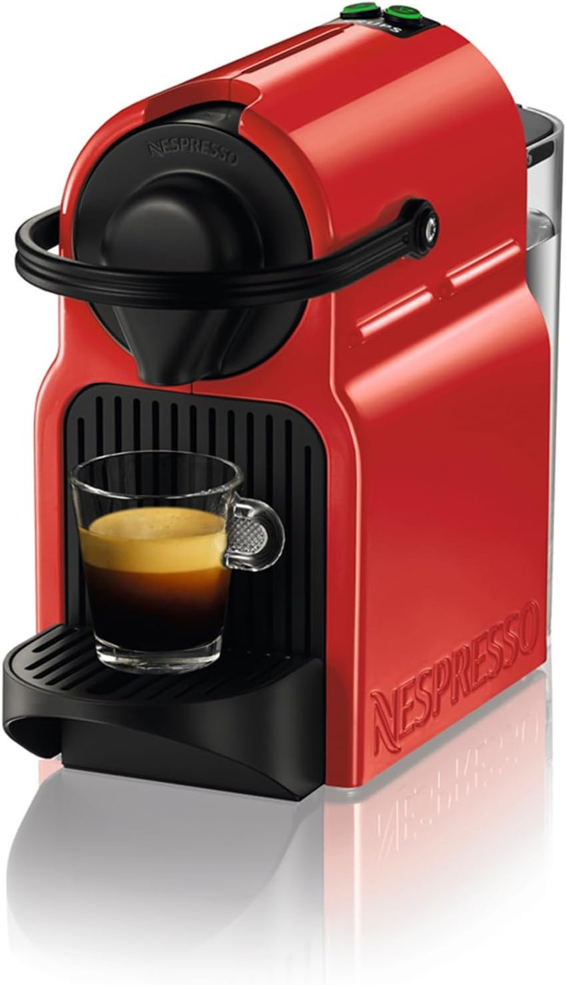Krups Nespresso Inissia kompakt espresso kávéfőző kapszulához, 19 bar nyomás, piros