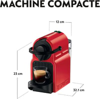 Krups Nespresso Inissia kompakt espresso kávéfőző kapszulához, 19 bar nyomás, piros 4