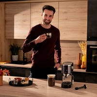 Espressor compact Krups Virtuoso+ XP444G, 15 bari, 3 filtre pentru cremă, duză de abur, negru 6