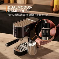 Espressor compact Krups Virtuoso+ XP444G, 15 bari, 3 filtre pentru cremă, duză de abur, negru 5