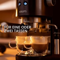 Espressor compact Krups Virtuoso+ XP444G, 15 bari, 3 filtre pentru cremă, duză de abur, negru 4