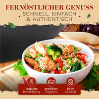 Wok KRUSTENZAUBER de 36 cm pentru inducție, din oțel carbon pre-sezonizat, cu spatulă și inel pentru wok, accesorii tradiționale pentru wok din oțel 2