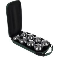 KRUZZEL Pétanque Szett 8 Fém Golyóval, Fa Célgolyóval és Mérőszalaggal - Hordozható Bocce Készlet Kertbe, Parkba, Kempingre 8