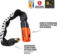 Kryptonite Evolution Series 4 Mini kerékpárlakat integrált lánccal fekete 2