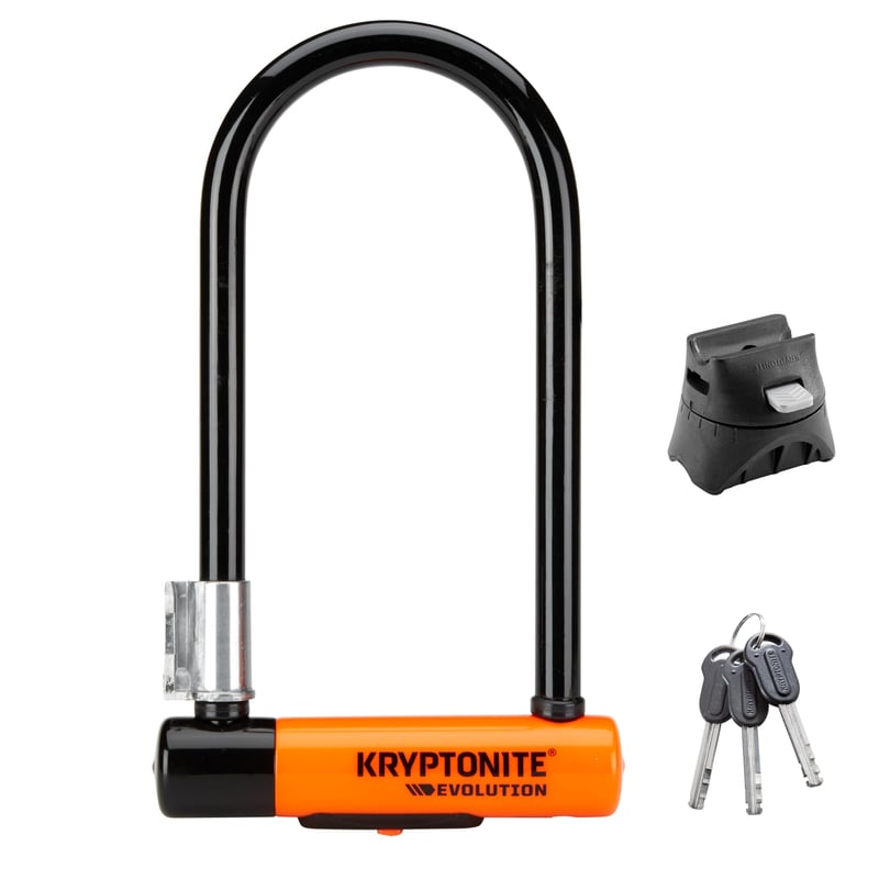 Kryptonite Evolution Standard U-zámok z tvrdenej ocele 10,2x22,9 cm na bicykel, elektrobicykel, kolobežku a motocykel, úroveň zabezpečenia 8/10, s držiakom Flexframe, 1,59 kg
