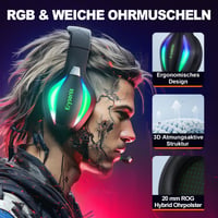 Căști de gaming Krysenix PG1 RGB pentru console PS4, PS5, PC, Xbox, Switch - Verde închis 2