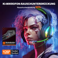 Căști de gaming Krysenix PG1 RGB pentru console PS4, PS5, PC, Xbox, Switch - Verde închis 3
