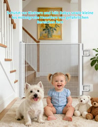 Kryvella výsuvná bezpečnostná zábrana na schody a dvere, 0-150 cm, na vnútorné aj vonkajšie použitie, biela, vrátane montážneho príslušenstva 6