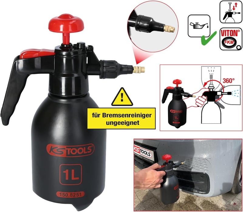 KS Tools 1 literes nyomásos permetezőpalack, profi minőség