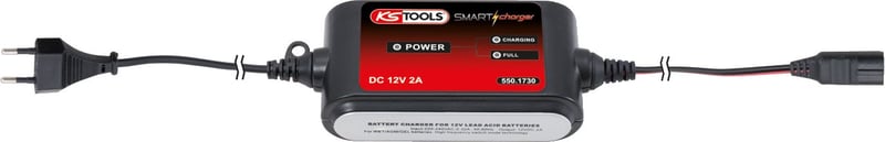 KS Tools 550.1730 Mikroprocesorová nabíjačka batérií 12V/2A pre AGM, gélové a mokré akumulátory
