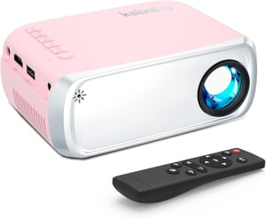 ksbaby Hordozható Mini Projektor - LED Kültéri Vetítő Rózsaszín, HDMI/USB Csatlakozás, Kompatibilis Okostelefonnal, Laptoppal, TV Stickkel