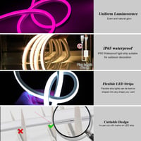 KSIBNW 10m RGB Neon LED szalag 230V vízálló IP65 távirányítóval 6