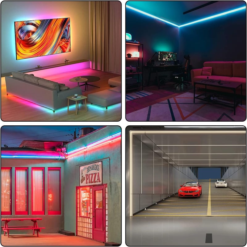 KSIBNW 10m RGB Neon LED szalag 230V vízálló IP65 távirányítóval