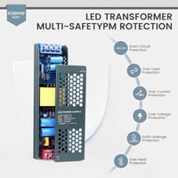 KSIBNW 12V 150W LED Transzformátor - Vékony Alumínium Tápegység Adapter 230V-ról 12V-ra, 12.5A, Túlterhelés Védelemmel LED Szalagokhoz 4
