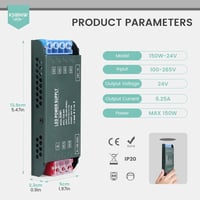 KSIBNW 24V 150W LED Tápegység - 230V-ról 24V-ra Átalakító Adapter, Villogásmentes, Túlmelegedés Elleni Védelemmel LED Szalagokhoz 4