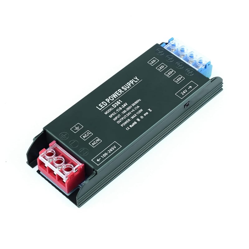 KSIBNW 24V 150W LED Tápegység - 230V-ról 24V-ra Átalakító Adapter, Villogásmentes, Túlmelegedés Elleni Védelemmel LED Szalagokhoz