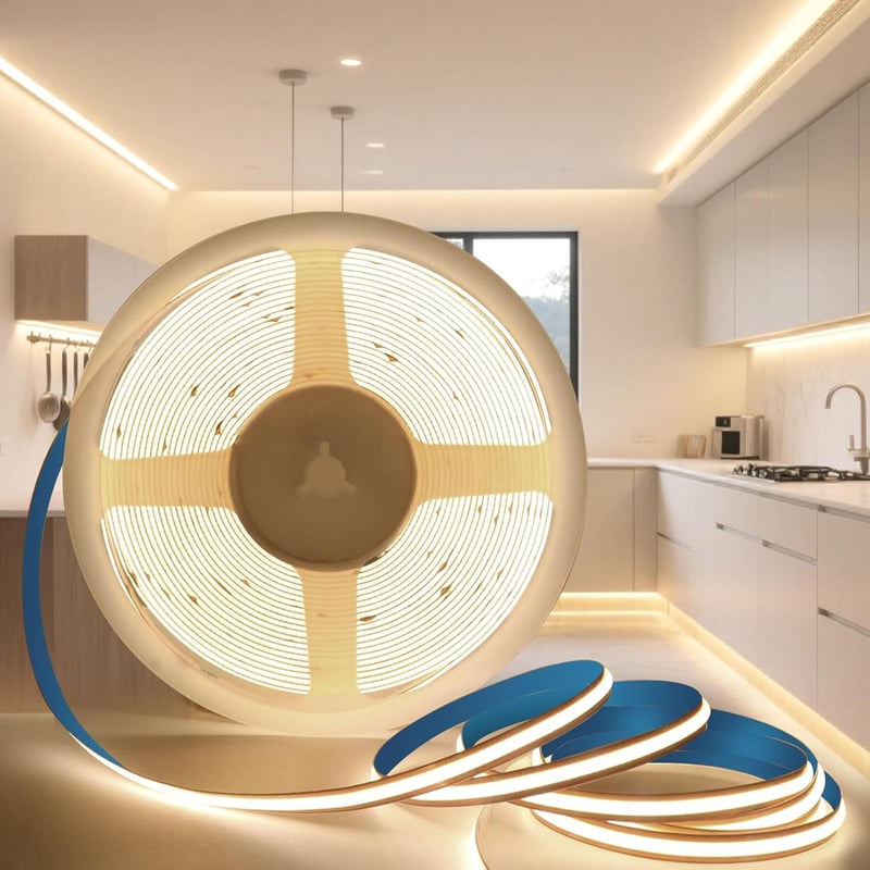 KSIBNW COB LED Szalag 5m - Öntapadós 12V Semleges Fehér 4000K Világítás, 8mm Széles, CRI90+, 320LED/m, Vágható, Lakásdekorációhoz