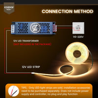 KSIBNW Piros COB LED Szalag 5m - Öntapadós 12V LED Csík 8mm Széles CRI90+ 320LED/m Rugalmas Világítás Otthoni Dekorációhoz 5