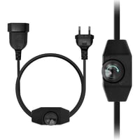 KSIBNW LED Dimmer Kapcsolóval - 2 Méteres Kábel, 230V EU Forgókapcsolós Fényerőszabályzó Fekete Hosszabbító Kábel Asztali és Állólámpákhoz,  1