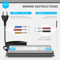 KSIBNW LED Transzformátor 24V 60W IP67 Vízálló Kültéri Tápegység EU Csatlakozóval - Túlfeszültség Védelemmel LED Szalagokhoz, Kerti Világítá 5