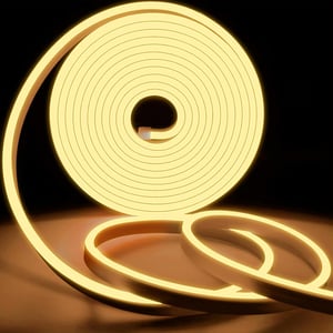 Bandă LED neon KSIBNW, alb cald, 2m, IP65 rezistentă la apă, cu telecomandă