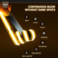 KSIBNW USB COB LED szalag 1m, 5V dimmelhető meleg fehér 3000K, önragasztós TV háttérvilágítás 5