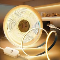 KSIBNW USB COB LED szalag 1m, 5V dimmelhető meleg fehér 3000K, önragasztós TV háttérvilágítás 1
