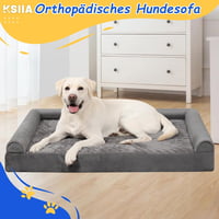 KSIIA Ortopédikus Kutyaágy 105x70cm XL Nagyobb Kutyáknak Levehető Huzattal Szürke 8
