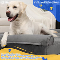 KSIIA Ortopédikus Kutyaágy 105x70cm XL Nagyobb Kutyáknak Levehető Huzattal Szürke 6