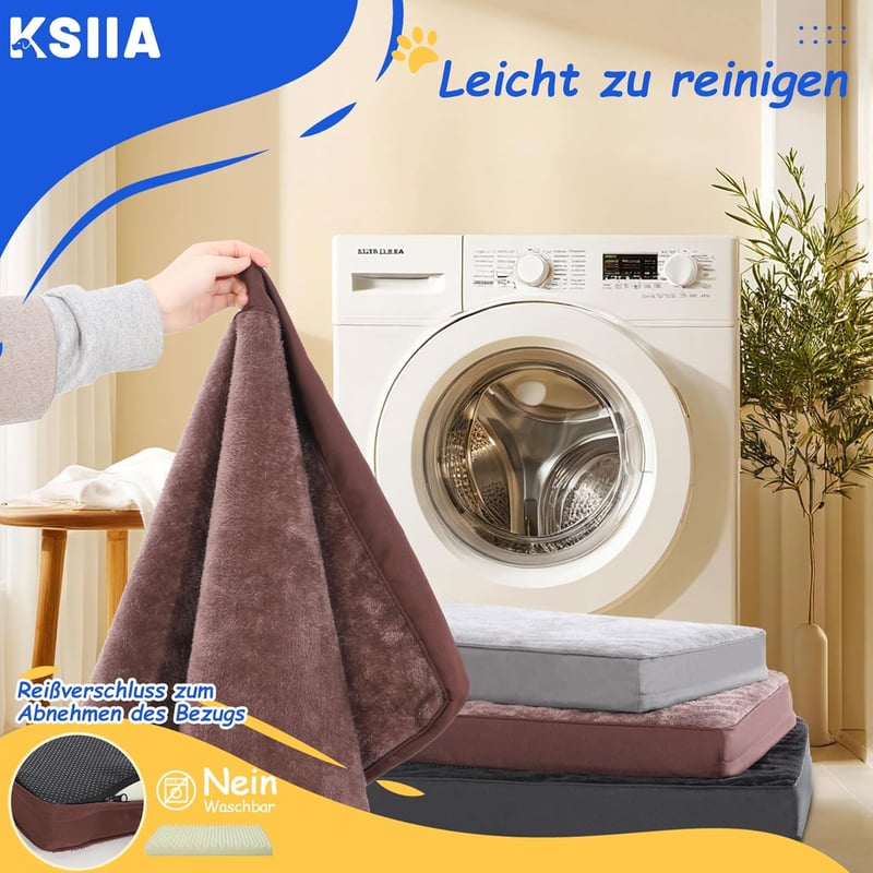 KSIIA Ortopédikus Kutyaágy Nagy Kutyáknak XL Mosható Párna Csokoládé 105x70cm