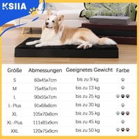 KSIIA Ortopédikus Kutyaágy Nagy Kutyáknak XL Mosható Párna Csokoládé 105x70cm 6