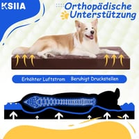 KSIIA Ortopédikus Kutyaágy Nagy Kutyáknak XL Mosható Párna Csokoládé 105x70cm 2