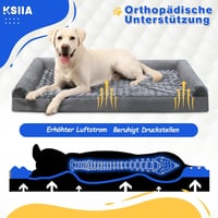 KSIIA Ortopédikus kutyaágy XXL nagy kutyáknak 121x76 cm, levehető huzat, emelt szélekkel 2