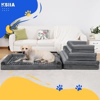 KSIIA Ortopédikus kutyaágy XXL nagy kutyáknak 121x76 cm, levehető huzat, emelt szélekkel 9